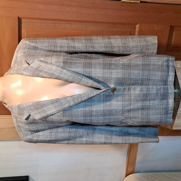 vintage silk plaid jacket 44